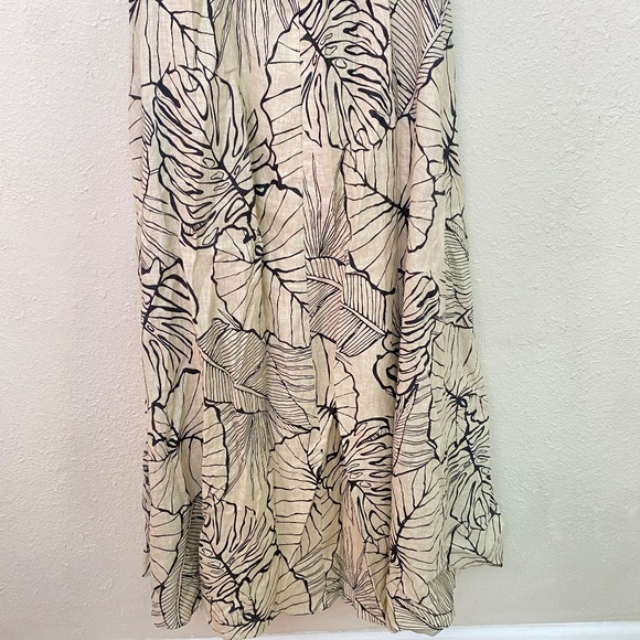 DISSH MALTA BLACK LINEN KNOT MIDI floral 100% Linen size 6 - Picture 12 of 16